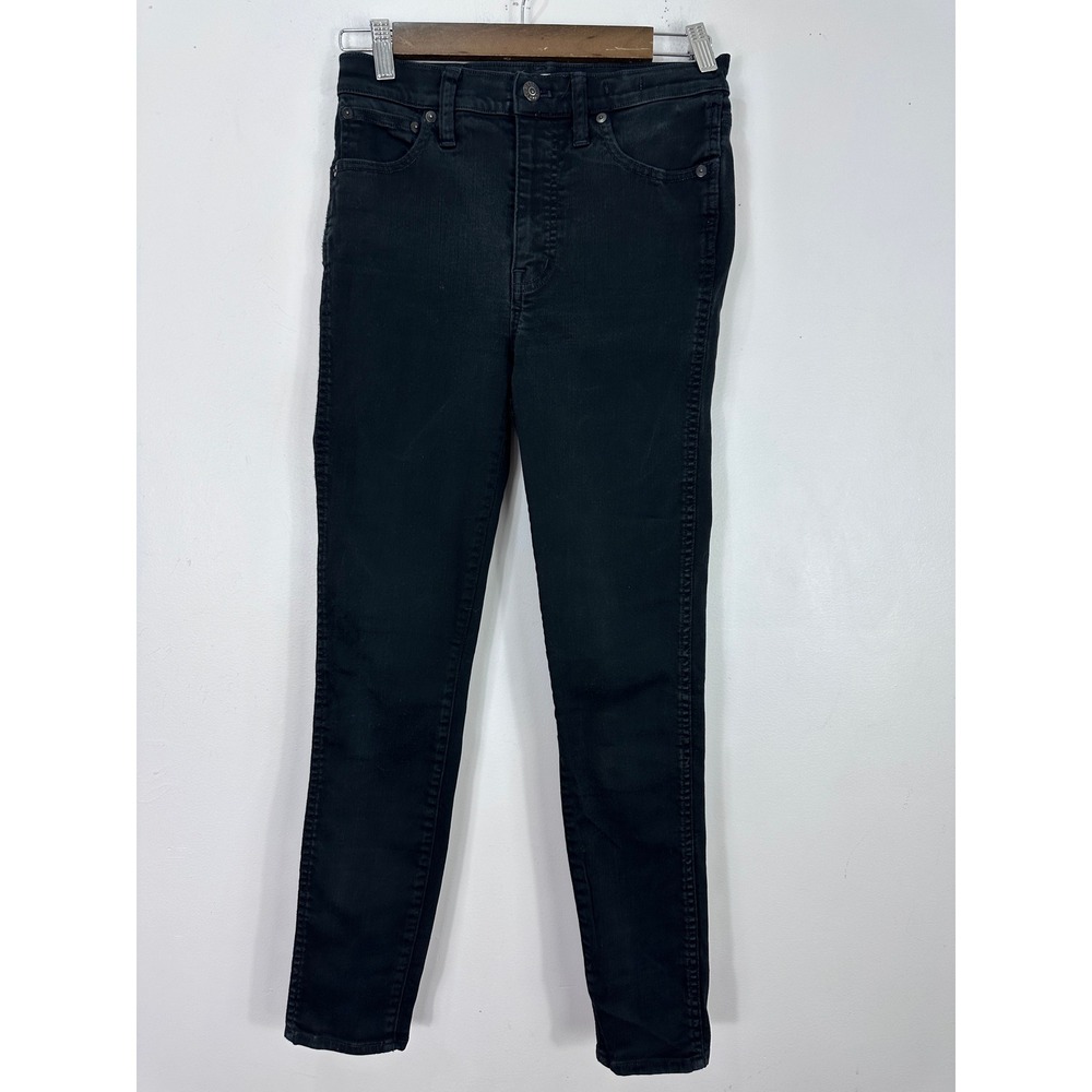 Madewell 10"‎ High Riser Skinny Skinny Jeans Womens 27 Black Stretch Denim Edgy